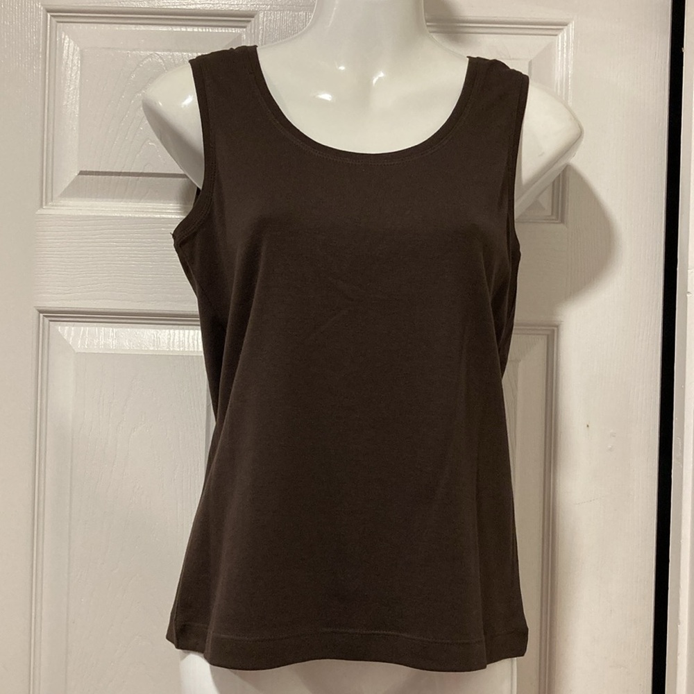 NWOT - Chico’s Brown Round Neck Sleeveless Stretch Tank Top - Chico’s Size 0